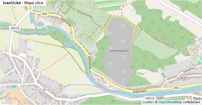 Ivančická - mapa ulice