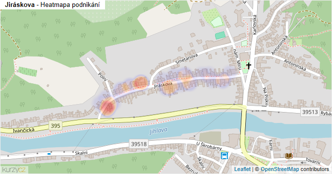 Jiráskova - mapa podnikání