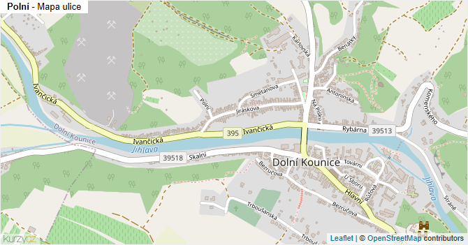 Polní - mapa ulice