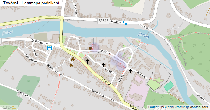 Tovární - mapa podnikání