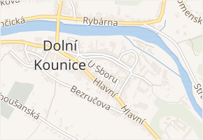 U Sboru v obci Dolní Kounice - mapa ulice