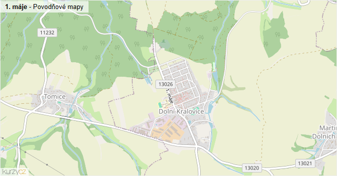 1. máje - záplavové mapy stoleté vody