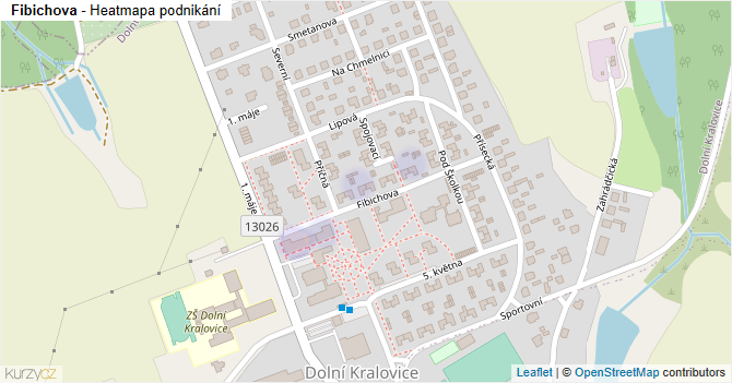 Fibichova - mapa podnikání