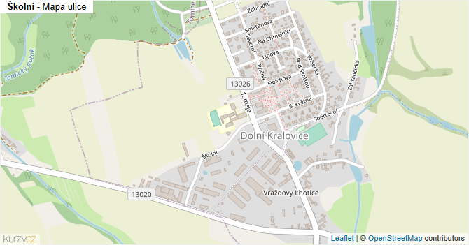 Školní - mapa ulice