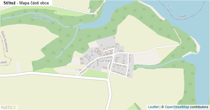 Střítež - mapa části obce