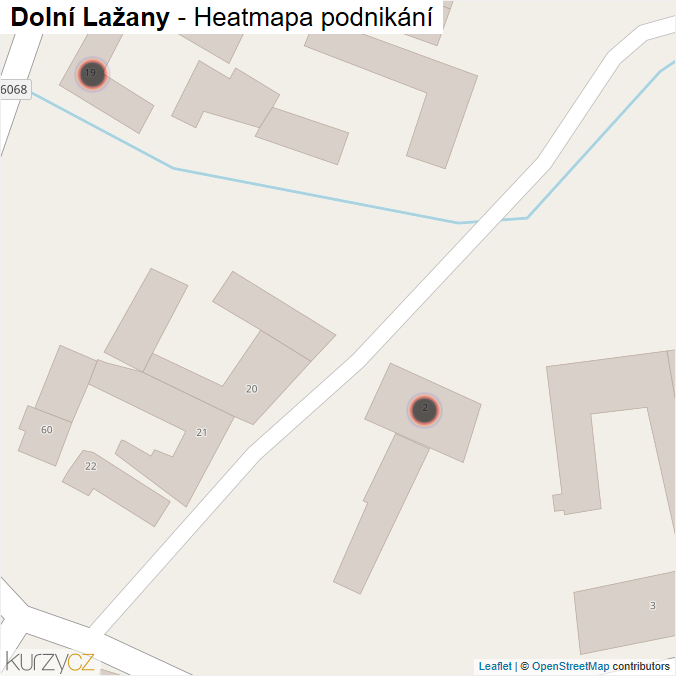 Mapa Dolní Lažany - Firmy v obci.
