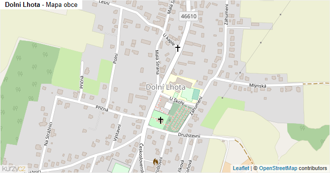Dolní Lhota - mapa obce