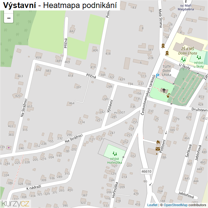 Mapa Výstavní - Firmy v ulici.