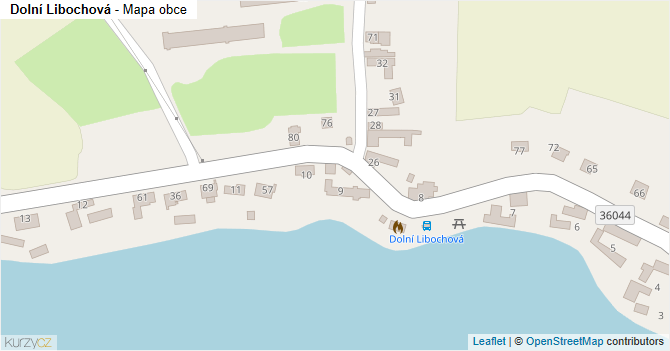 Dolní Libochová - mapa obce