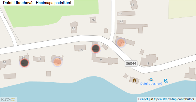 Dolní Libochová - mapa podnikání