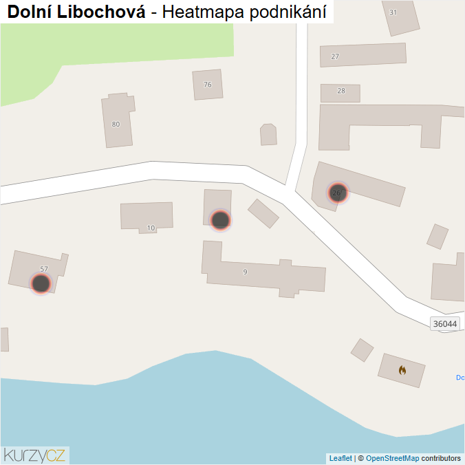 Mapa Dolní Libochová - Firmy v obci.