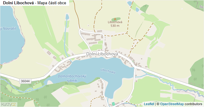 Dolní Libochová - mapa části obce