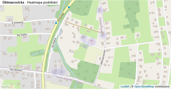 Dětmarovická - mapa podnikání