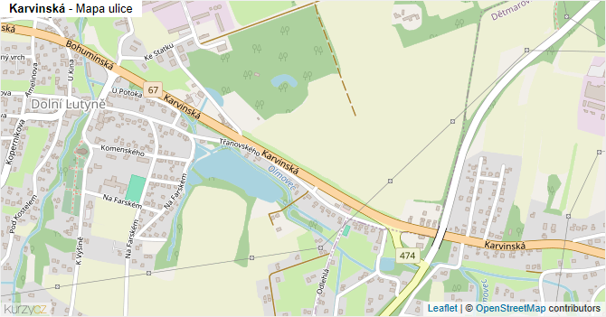 Karvinská - mapa ulice