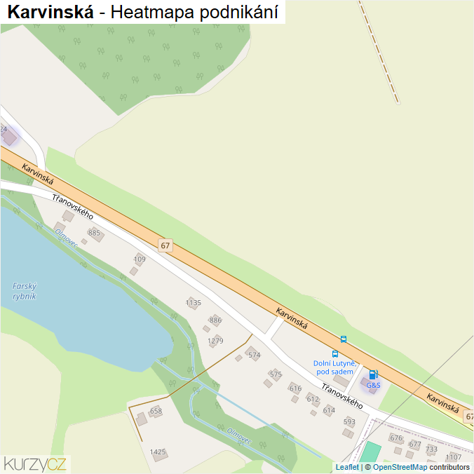 Mapa Karvinská - Firmy v ulici.