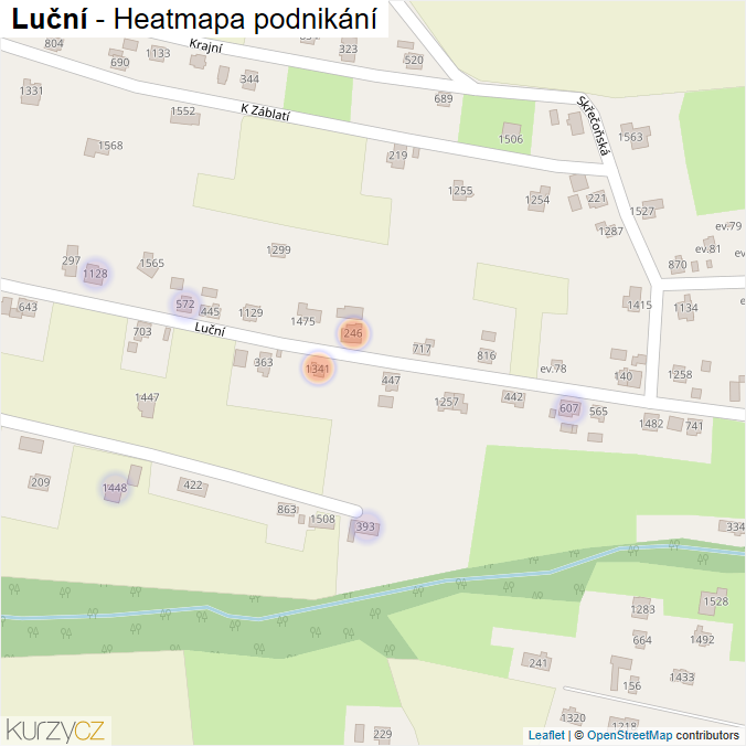Mapa Luční - Firmy v ulici.