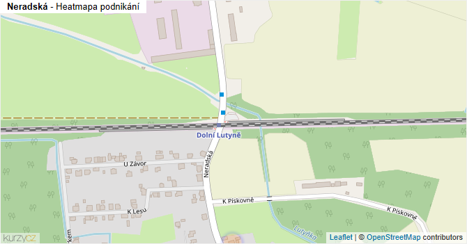 Neradská - mapa podnikání