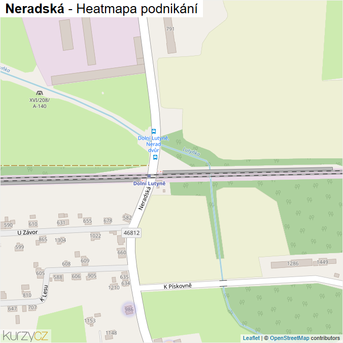 Mapa Neradská - Firmy v ulici.