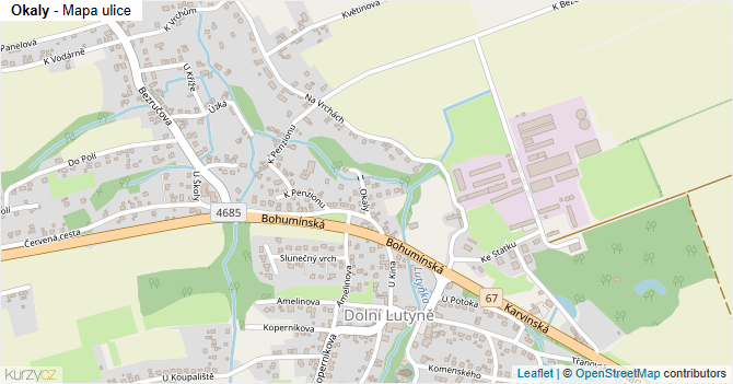 Okaly - mapa ulice