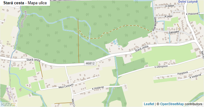 Stará cesta - mapa ulice