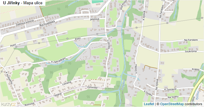 U Jiřinky - mapa ulice