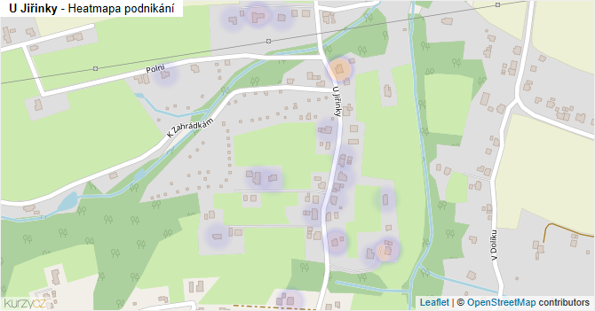 U Jiřinky - mapa podnikání