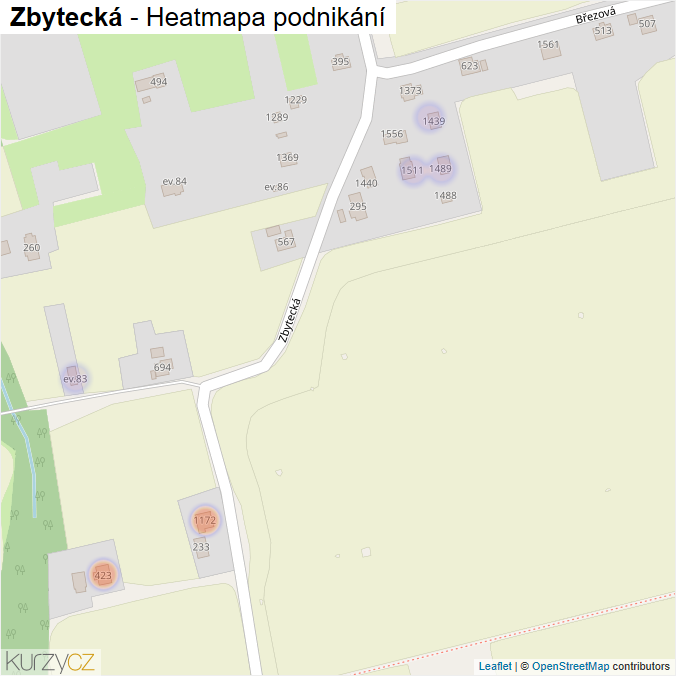 Mapa Zbytecká - Firmy v ulici.