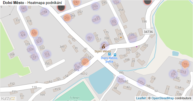 Dolní Město - mapa podnikání