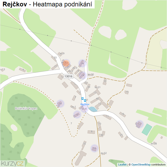 Mapa Rejčkov - Firmy v části obce.