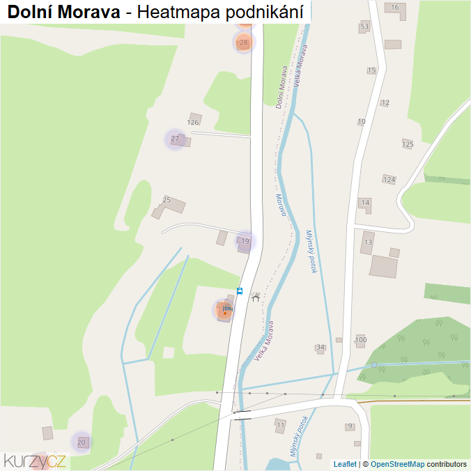 Mapa Dolní Morava - Firmy v části obce.
