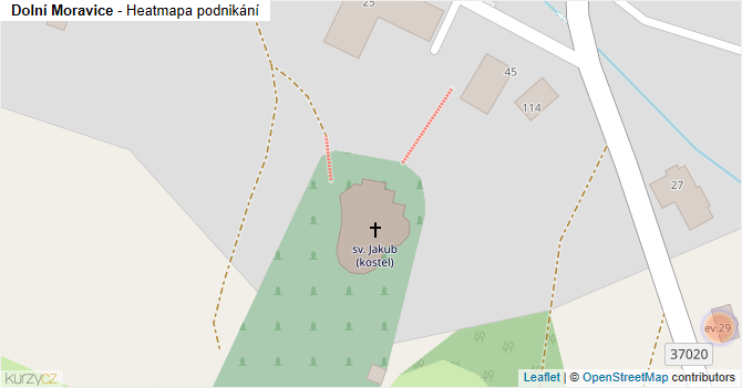 Dolní Moravice - mapa podnikání
