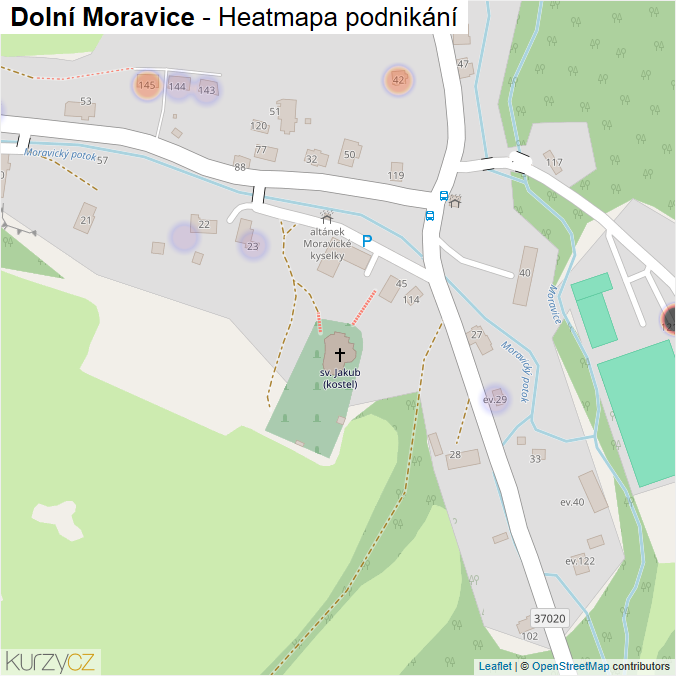 Mapa Dolní Moravice - Firmy v části obce.