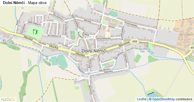 Dolní Němčí - mapa obce