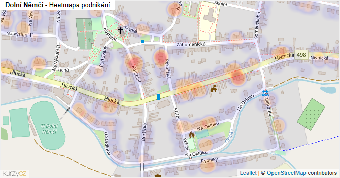 Dolní Němčí - mapa podnikání