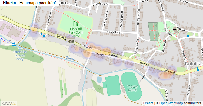 Hlucká - mapa podnikání