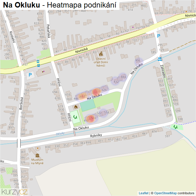 Mapa Na Okluku - Firmy v ulici.