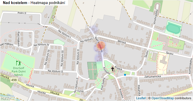 Nad kostelem - mapa podnikání