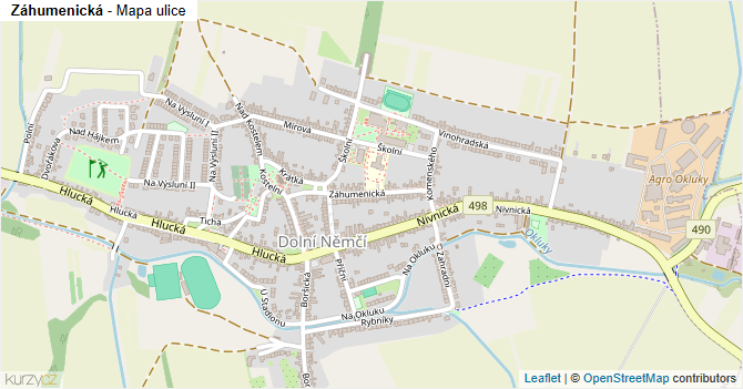 Záhumenická - mapa ulice