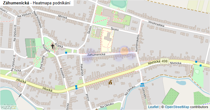 Záhumenická - mapa podnikání