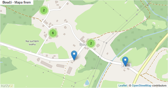 Boučí - mapa firem