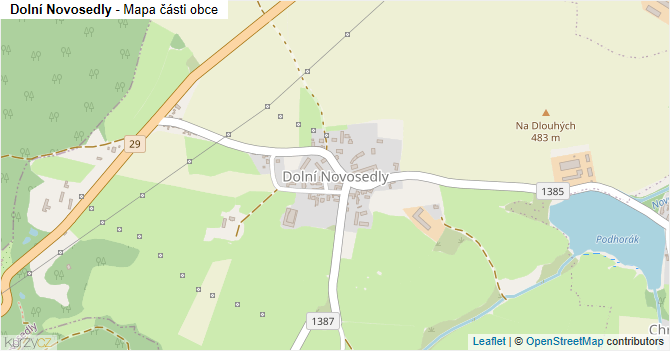 Dolní Novosedly - mapa části obce