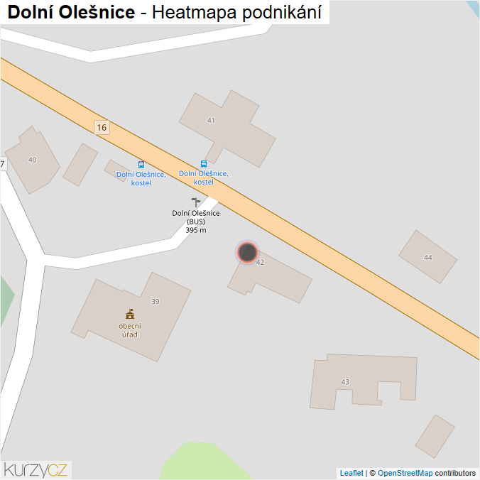 Mapa Dolní Olešnice - Firmy v obci.