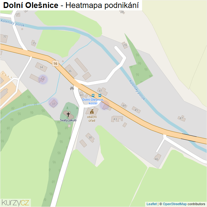 Mapa Dolní Olešnice - Firmy v části obce.
