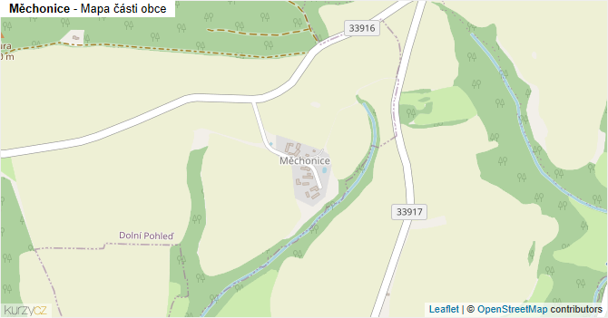 Měchonice - mapa části obce