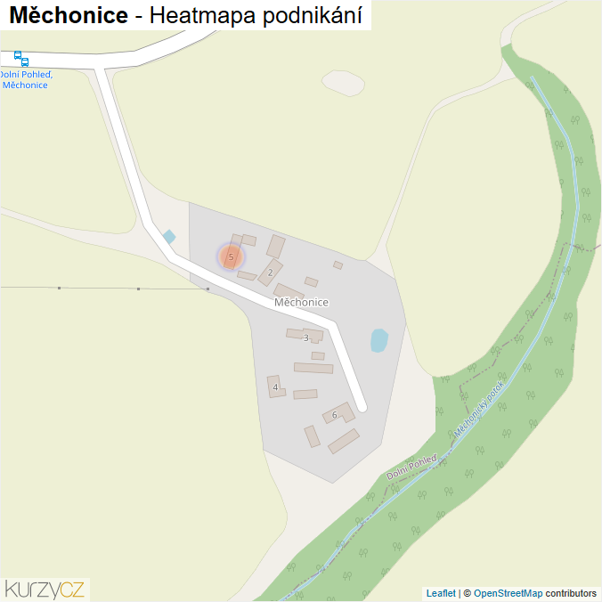 Mapa Měchonice - Firmy v části obce.