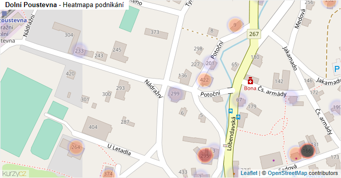 Dolní Poustevna - mapa podnikání