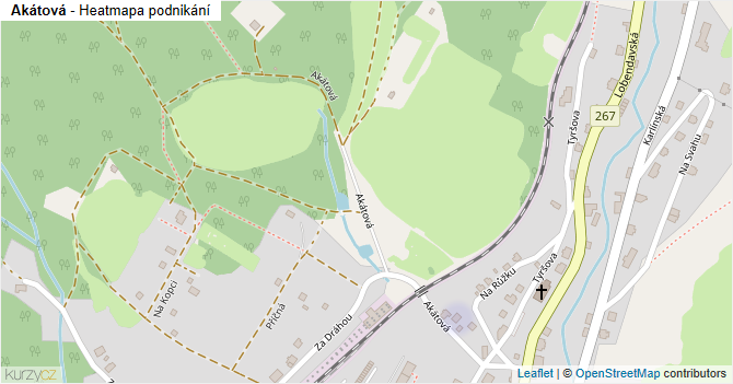 Akátová - mapa podnikání