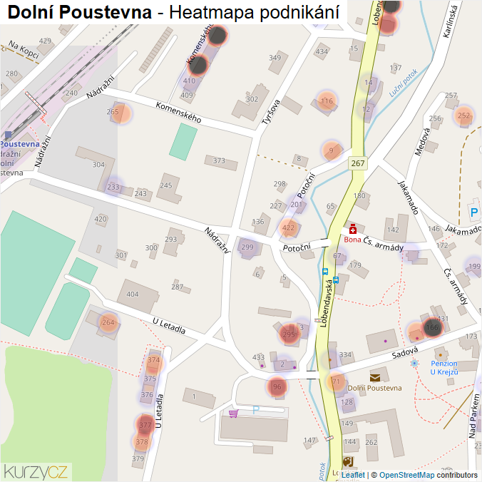 Mapa Dolní Poustevna - Firmy v části obce.