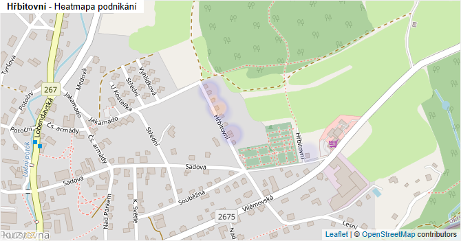 Hřbitovní - mapa podnikání