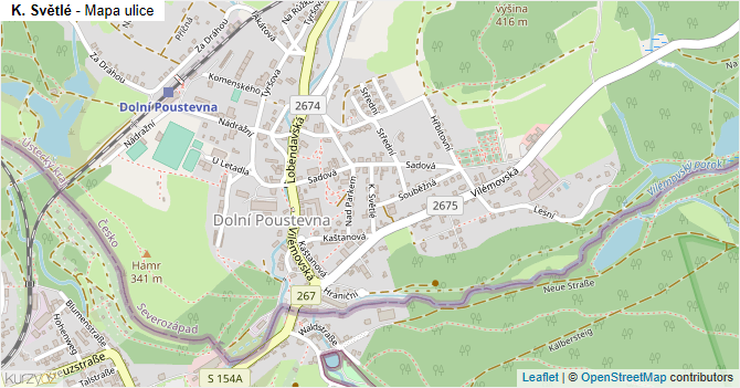 K. Světlé - mapa ulice